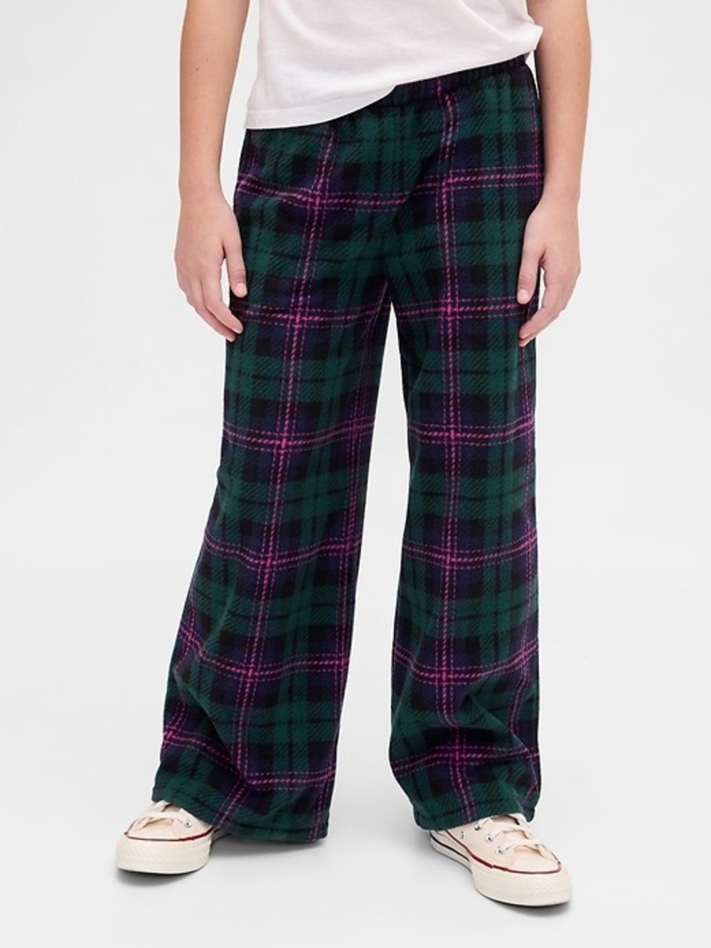 GAP Kids Wide Leg Plaid Pants